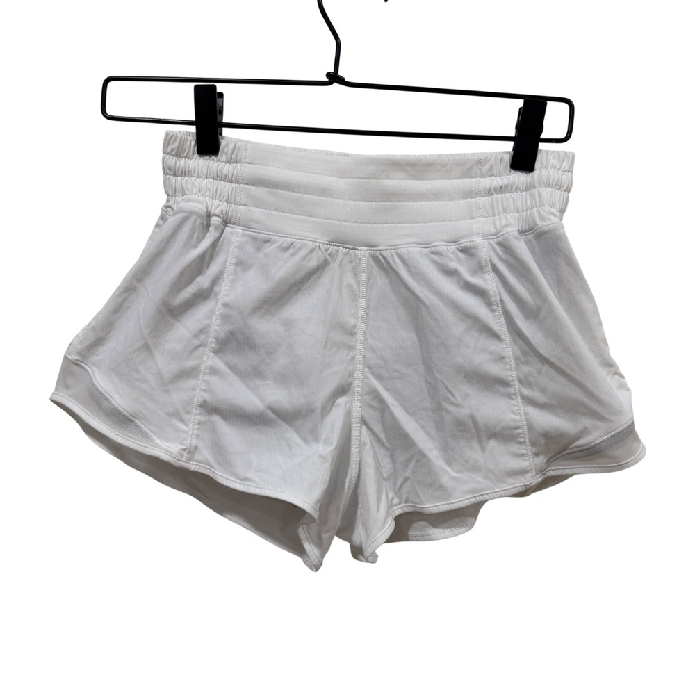 Lululemon Hotty Hot High-Rise Lined Shorts White Size 4 Running Athletic Short